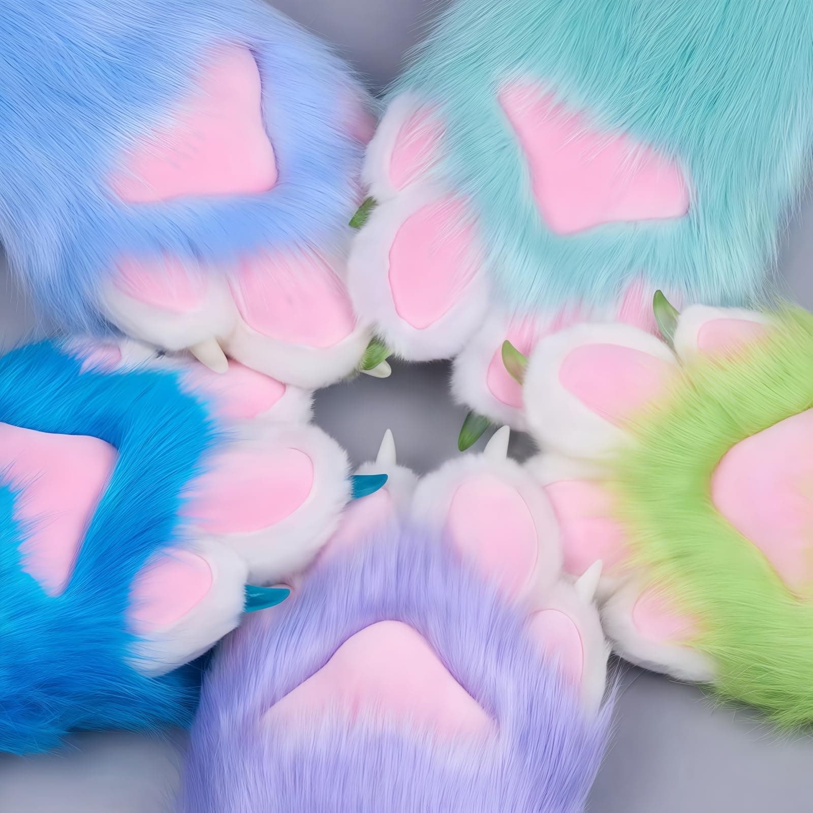 Fursuit paws gloves Multiple colors to choose from Furry claws Cosplay exhibition costumes Cat paw glove thumbnail 3