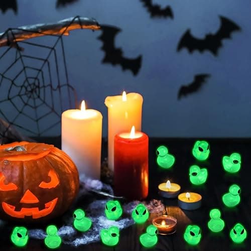 VioraWhite 100 Pcs Luminous Alien Duck Figurine Glow in The Dark Mini Funny UFO Sci-fi Resin Duck for Christmas Party Dashboard Decor Desk Collectible Cute Alien Decor Prize Boxes Stocking Stuffers thumbnail 2