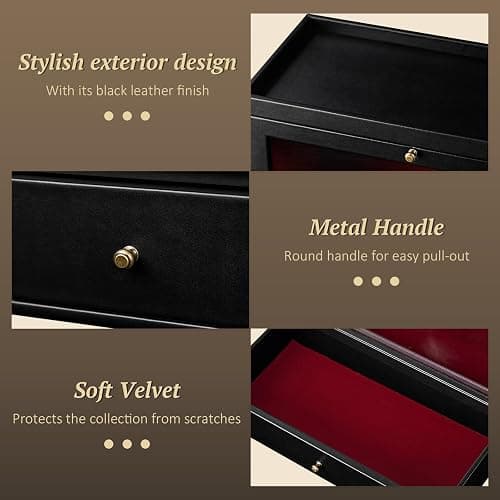 Emfogo Cologne Organizer, Leather Perfumes Organizer for Dresser, Large Capacity Dustproof Cologne Holder with Drawer Storage Perfume Stand Organizer, Ideal Gift for Loved ones thumbnail 4