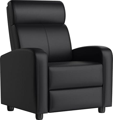 Yaheetech Recliner Chair PU Leather Recliner Sofa Home Theater Seating with Lumbar Support Overstuffed High-Density Sponge Push Back Recliners Armchair for Living Room - Image 1