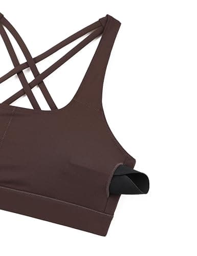 CRZ YOGA Butterbreeze Square Neck Sports Bras for Women - Strappy Thin Straps Workout Traning Padded Gym Halter Cami Top thumbnail 5