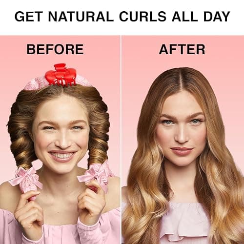 Hello Kitty x Kitsch XL Satin Heatless Curling Set- Heatless Hair Curler To Sleep In for Frizz-Free & Soft Curls, Comes with Bow Shape Design Hair Claw and Satin Scrunchies, Gifts for Women, 4pc Set - Pink Kitty Faces thumbnail 6