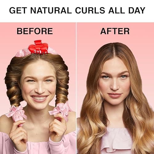 Hello Kitty x Kitsch XL Satin Heatless Curling Set- Heatless Hair Curler To Sleep In for Frizz-Free & Soft Curls, Comes with Bow Shape Design Hair Claw and Satin Scrunchies, Gifts for Women, 4pc Set - Pink Kitty Faces thumbnail 6