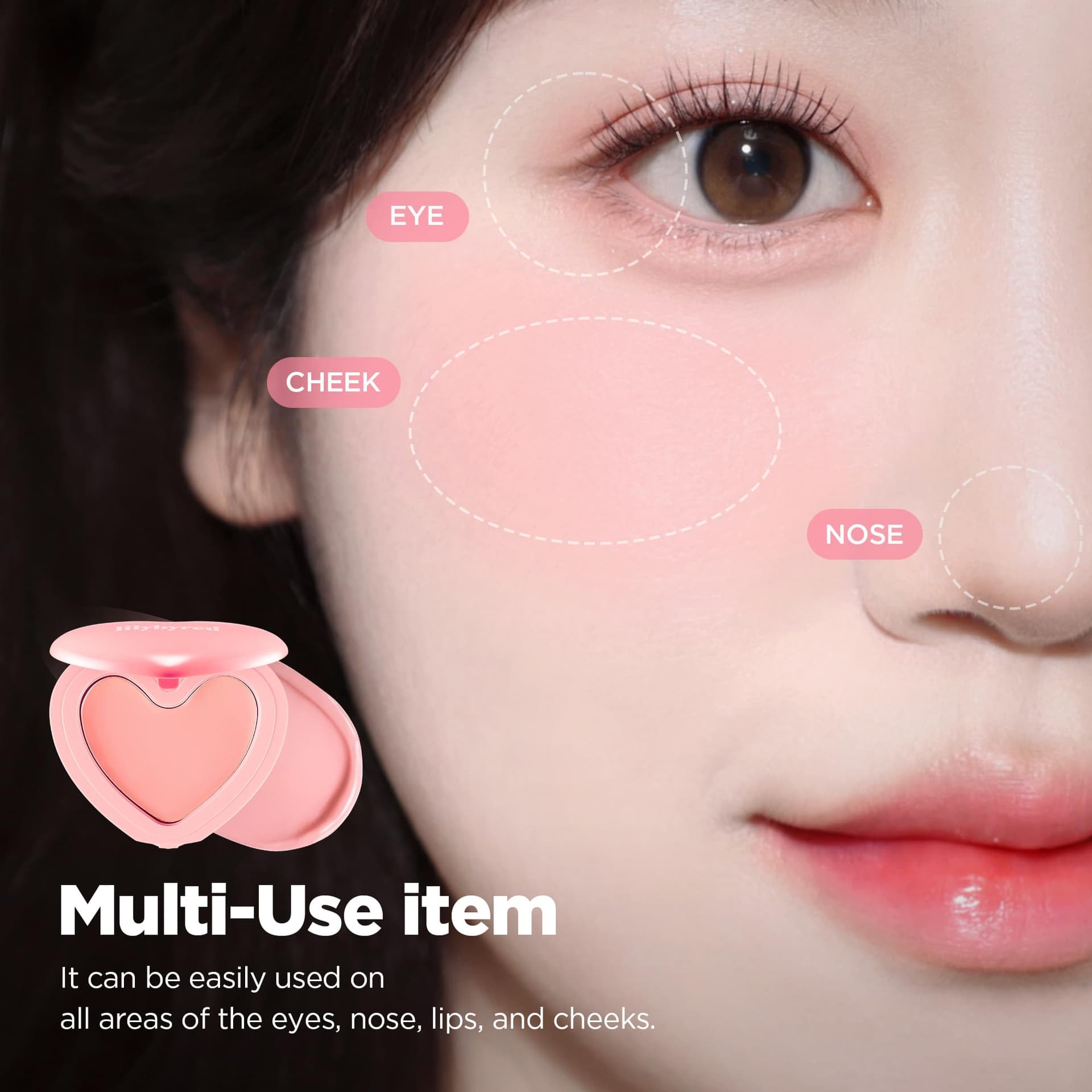 Lily By Red Luv Beam Cheek Balm (1, 03#Mood Rose, corazon chico) thumbnail 4