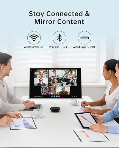 KTC 25 Inch Portable TV - Smart Touch Screen with Google Play, Android 14, Qualcomm 8G RAM+128G Storage, 1080P Smart Handy TV with 8MP Camera and Battery, Touchscreen Monitor for Camping, Bathroom thumbnail 7
