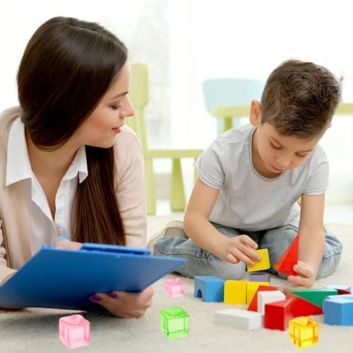 10 Pcs Squishy cube, Ice cube squishy, Stress Cube Stress-Relieving Little Thing for Family or Friend Gift Party(Purple Blue Orange Green Pink Transparent White) thumbnail 2