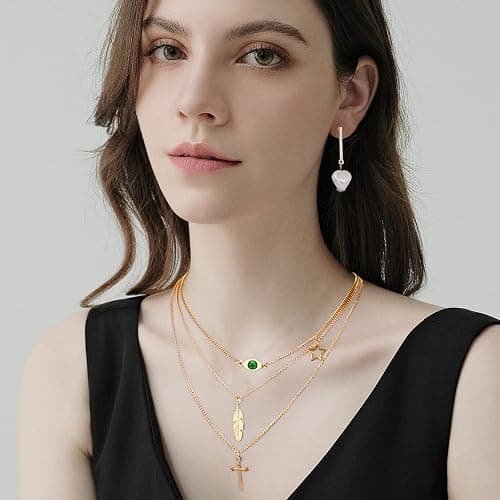 AROIC 38-52PCS Jewelry Set with Necklace Bracelet Layered Ball Dangle Hoop Stud Earrings for Women Jewelry Fashion and Valentine Birthday Party Gift thumbnail 3