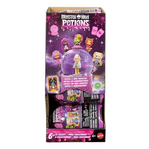Monster High Potions Crystal Ball Mini Dolls, Surprise 3-inch Character Figures with Water Reveal, Charm and Fortune Card (Characters May Vary), JCX99 thumbnail 8