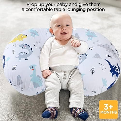 Plushii Nursing Pillow for Breastfeeding, Soft and Supportive Breastfeeding Pillow for Mom and Baby, Cute Feeding Pillow with Removable Cover for 0–12 Months, Dinosaurs World thumbnail 6