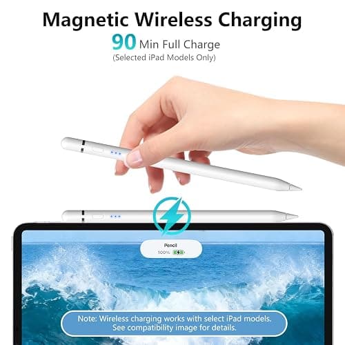 iPad Pencil for Apple iPad 2018–2026, Magnetic Charging Stylus Pen for Apple Pencil 2nd Generation &1st Generation with Tilt Sensitivity& Palm Rejection, Pencil for iPad A16 Pro 11/12.9/13, Air, Mini thumbnail 4