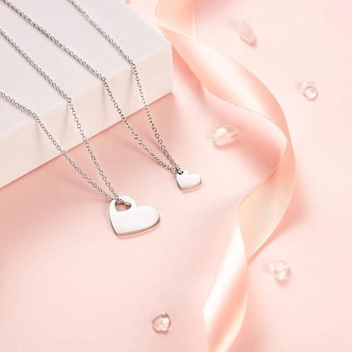 MANVEN Mother Daughter Necklace Set for 2/3 Mothers Day Gifts for Mom Daughter Matching Heart Jewelry Mom Gifts from Daughters Birthday Gifts for Daughter Women - Mother daughter thumbnail 4