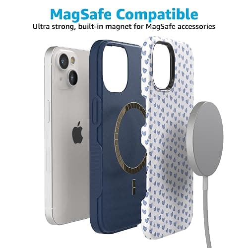 Casely iPhone 15 Case | Lovebug | Blue Hearts | Bold Protective Case Design | Compatible with MagSafe thumbnail 5