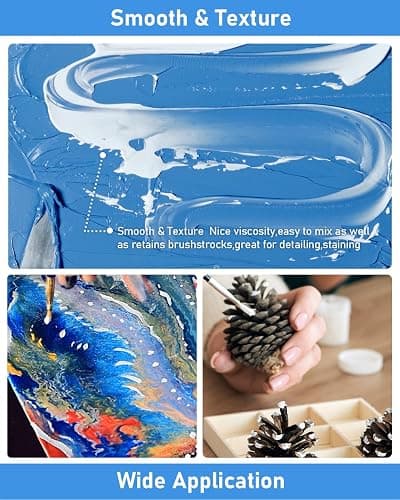 Nicpro White Large Acrylic Paint Set (69 oz, 2040 ml) Rich Art Painting Supplies Non Toxic for Multi Surface, Canvas, Wood, Leather, Fabric Stone Craft, for Beginner & Artist with Pump thumbnail 6