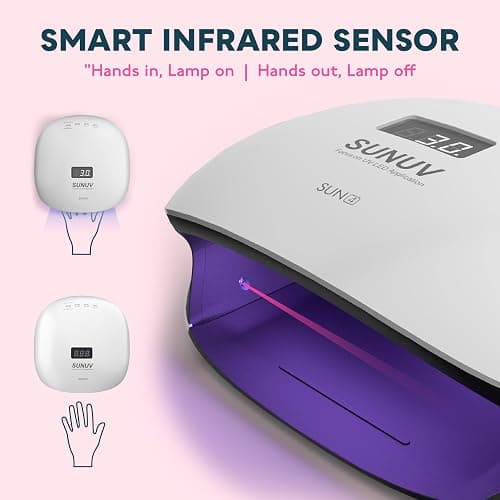 SUNUV UV LED Nail Lamp, UV Light for Nails Compatible with All Gel Polish, 36 LEDs with 4 Timer Settings, LCD Display for Home Salon SUN4 Black thumbnail 8
