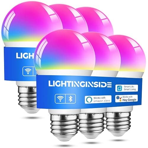 Lightinginside Smart Light Bulbs 6 Pack, Smart Bulb Works with Alexa/Google Home/SmartLife, CRI>90, RGBCW Color Changing Light Bulbs, 60W 2.4G WiFi & BLE A19 E26 LED Bulb, No Hub Required, ETL Listed - Image 1