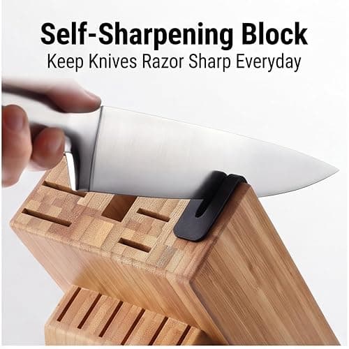 McCook® Knife Sets,German Stainless Steel Knife Block Sets with Built-in Sharpener thumbnail 4