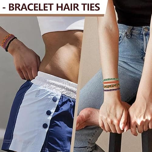 Boho Hair Ties 48pcs,Hair Accessories for Women, Hair Tie Bracelets,Ponytail Holders for Girls with Thick and Thin Hair,Soft Dual-Use No-Damage Ties,Mother's Day, Valentine's Day, Christmas gifts thumbnail 2