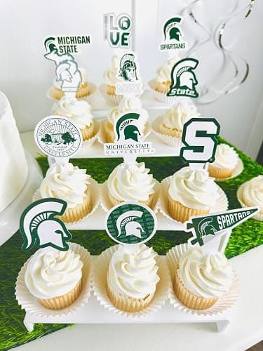 Michigan State University Cupcake Topper Party Supplies for MSU Football, Birthday, Graduation Party (Michigan State Spartans) thumbnail 2