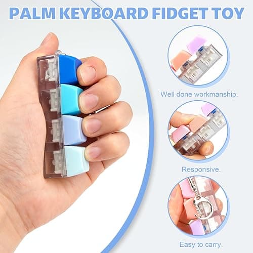 3Pcs Keyboard Fidget Toy 4-Button Fidget Keyboard Keychain Stress Relief Toys Funny Fidget Keyring Finger Keyboard Keychain Keyboard Clicker Fidget Decompression Toys thumbnail 4