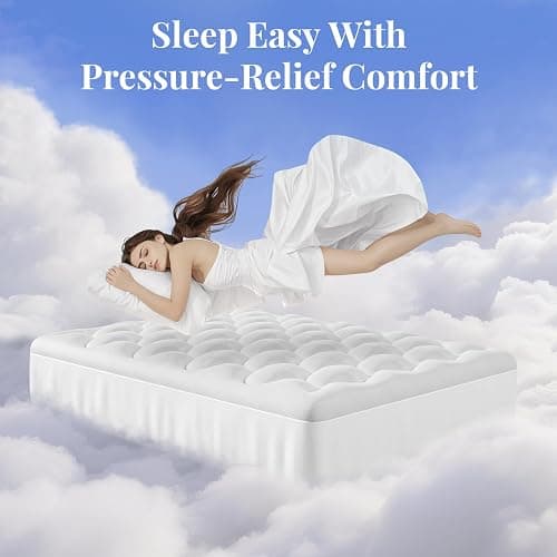 OhGeni Cooling 4 Inch Twin XL Dual Layer Mattress Topper, 2 Inch Gel Memory Foam,2 Inch Soft Pillow Top Pad, College Dorm Essentials Bedroom Mattresses Cover, Comfortable Sleep and Back Pain Relief thumbnail 8