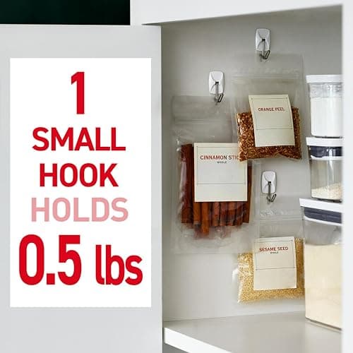 Command Small Wire Toggle Hooks, 32 Count, and 48 Strips, Damage Free Hanging Wall Hooks with Adhesive Strips, No Tools Required for Hanging, Organization and Storage, Holds up to 0.5 lb thumbnail 5