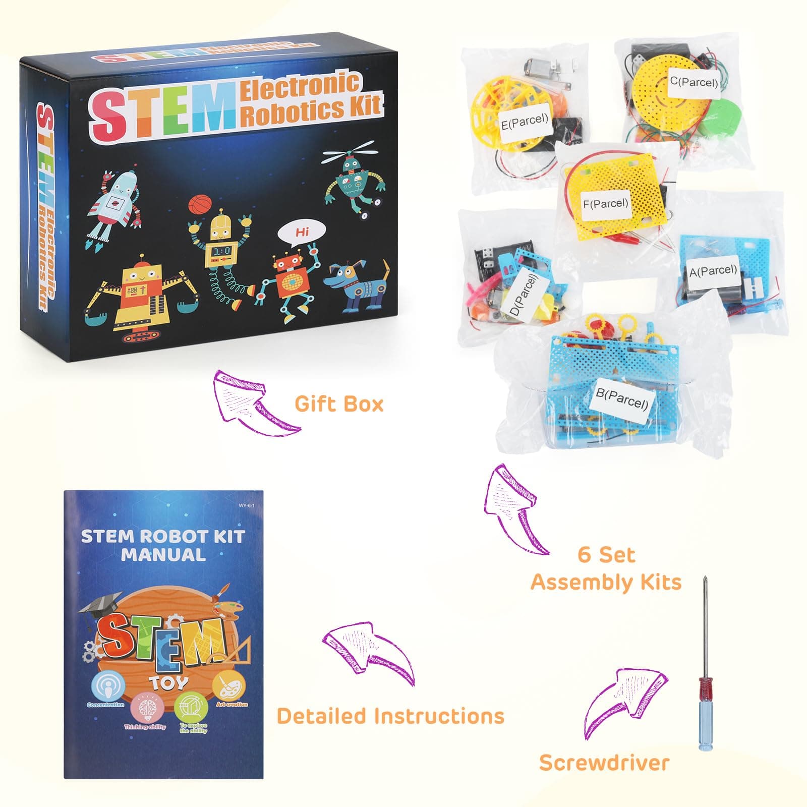 Eocean Science Kit for Kids 8-12, DIY Toys for Boys 7–8 Years Old, 6 in 1 Robotics Kit STEM Toys for Kids Ages 6 7 8 9 10 11 12, Science Experiment Learning & Education Toy Gift thumbnail 6
