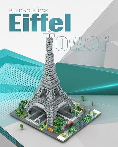 dOvOb Architecture Eiffel Tower Micro Blocks Set, 3369 Pieces Mini Bricks 3D Puzzle Toy, Gift for Adults and Kids thumbnail 5