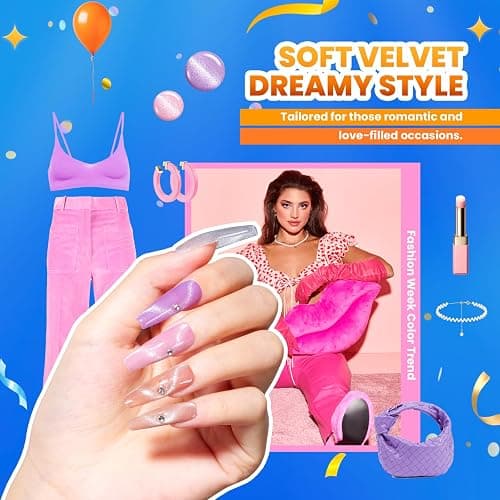 Beetles Cat Eye Gel Nail Polish Set - 20 Colors Nude Pink Green Blue Red Brown Black Magnetic Gel Polish Base Gel Matte Glossy Top Coat Lush Velvet Soak Off UV Manicure Salon DIY Gift for Women thumbnail 5