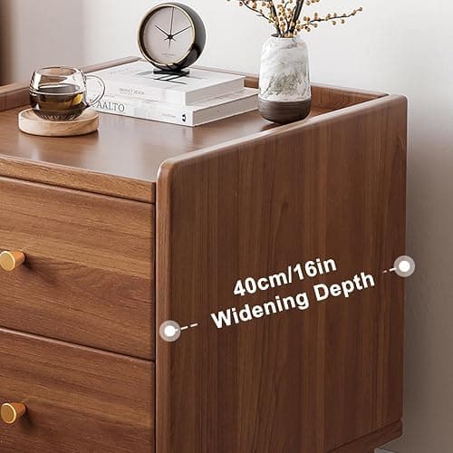 Modern Nightstand with 2 Drawers and Open Shelf - Sturdy and Multifunctional Side Table for Bedrooms, Living Rooms and Small Spaces (Size : Length:30cm/12in) thumbnail 5