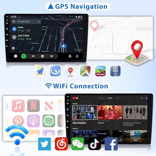 2+64G Android Car Stereo for Honda Civic 2006 2007 2008 2009 2010 2011 Wireless Carplay Android Auto, 10.1'' Touchscreen Head Unit with GPS Bluetooth Mirror Link WiFi FM/RDS EQ AHD Backup Camera SWC thumbnail 3