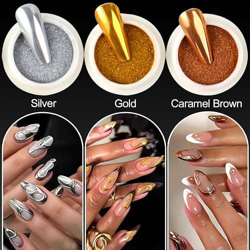 36 Jars Chrome Nail Powder Kit, Metallic Mirror Chrome Powder | Pigment for Gel Nails, Holographic Mirror Glitter Rub Dust Set for Nail Art Decoration Home DIY Salon Use thumbnail 6