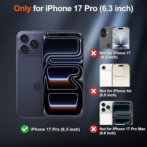 SUPFINE Magnetic for iPhone 17 Pro Case Black | With Screen Protector, Translucent Matte, Compatible with MagSafe, Military Grade Drop Proof, Rugged Shockproof Protective thumbnail 2