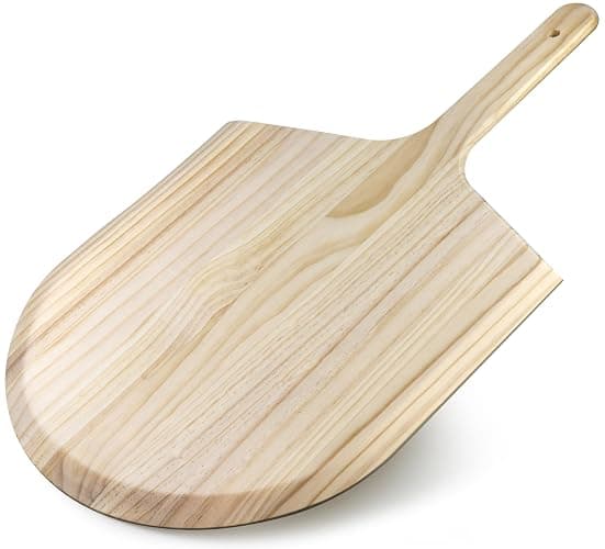 KitchenDine Pizza Peel 16 Inch, Wooden Pizza Paddle with Handle — Large 16" x 14" Pinewood Pizza Board for Indoor Oven & Outdoor Grill, Bread & Charcuterie Serving Board, 24" Tapered Wood Peel (1) - Image 1