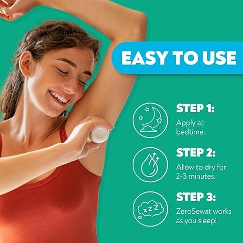 ZeroSweat Antiperspirant Deodorant | Clinical Strength Hyperhidrosis Treatment - Reduces Armpit Sweat 1.2 Fl.Oz (1 Pack) thumbnail 4