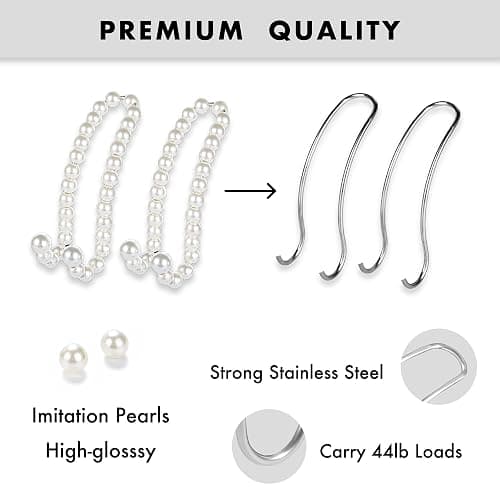 LVBRT Purse Hook for Car, Cute Pearl Bag Hanger for Seat Headrest Organized, Girly Car Decor Accessories for Women thumbnail 4
