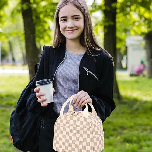 Bluboon Lunch Bag for Women Men Cute Corduroy Lunch Tote Bags Reusable Insulated Lunch Box Large Capacity Reusable Insulated Cooler for Work Picnic or Travel thumbnail 2