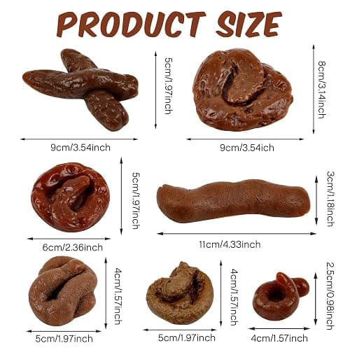 Chivao 7 Pieces Fake Poo Realistic Fake Turd Prank Lifelike Poo Toy Gags and Practical Joke Toys for April Fools' Day Prank Party Supplies thumbnail 3