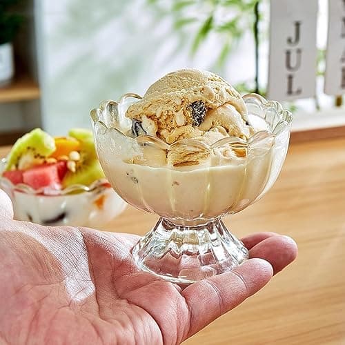 Vintage Glass Dessert Bowls, Ice Cream cups, 5oz Dessert cups, for Sundae, Fruit, Ice Cream, Pudding, small snacks,Condiment (12) thumbnail 7