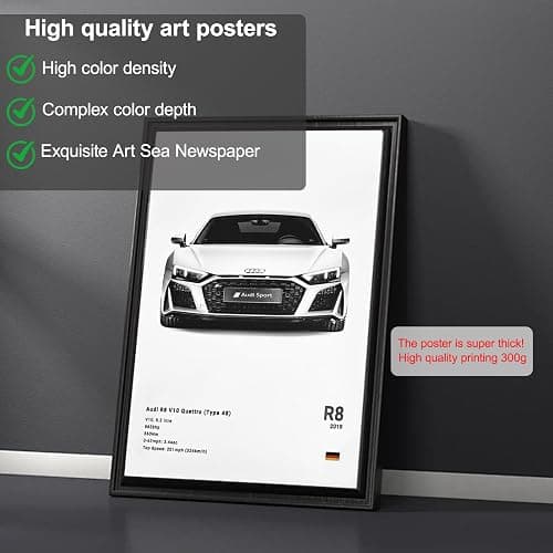 YHNDECO 6 Stück Auto Poster, 20 x 30 cm Wandposter, Sportwagen Poster, Ohne Rahmen, Wanddekoration für Schlafzimmer Büro thumbnail 3