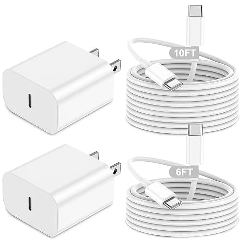 JSXKYNVTE iPhone 16 15 Charger Fast Charging,20W 2Pack USB-C Wall Charger Block with 10ft&6ft Type C to USB C Cable Compatible for iPhone 16/16 Pro/16 Pro Max/16 Plus/15/15 Plus/15 Pro/15 Pro Max - Image 1