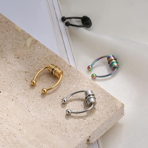 5pcs Magnetic Stainless Steel False Horseshoe-shape Nose Hoop for Party - Non Piercing Septum Nose Ring Gift for Men & Women thumbnail 6