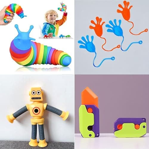 80 Pack Fidget Toys Set,Pop It Relieves Stress and Anxiety Sensory Fidget Toy for Children Girls Adults, Gift for Birthday Party Favors, Classroom Rewards Prizes, Carnival, Piñata Goodie Bag Fillers thumbnail 4