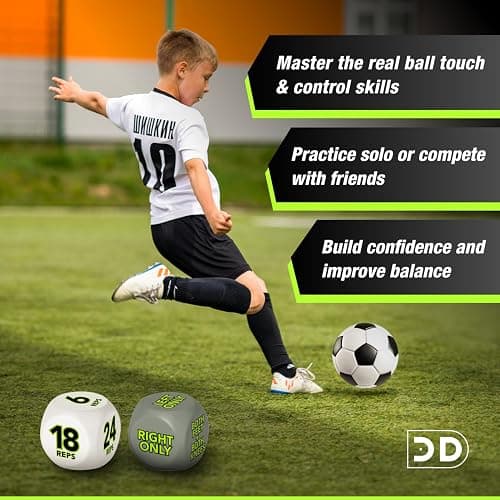 2pc Football Keepy up training Dice Equipment for Kids makes practice fun with exciting games indoors or outdoors toys age 8–12 perfect football gifts and unique birthday presents for boys and girls thumbnail 7