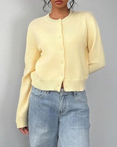 URMSPCL Cardigan Sweaters for Women Button Down Cropped Lightweight Cute Fall Fashion 2026 thumbnail 5