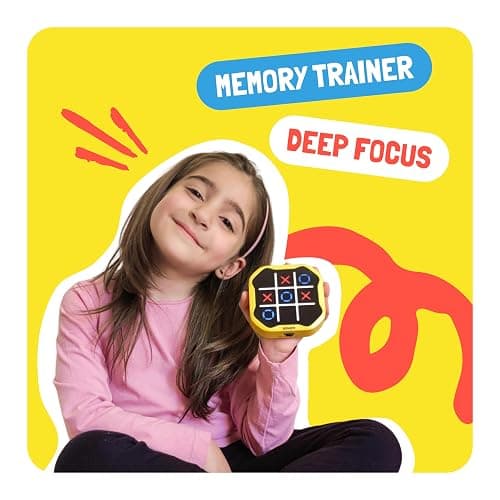 GiiKER Tic Tac Toe Bolt Game, Original 3-in-1 Handheld Games, Portable Travel Games for Car Ride, Toys Gift Idea for Kids and Adults, Stocking Stuffers Birthday Gifts for Boys Girls - Yellow thumbnail 3