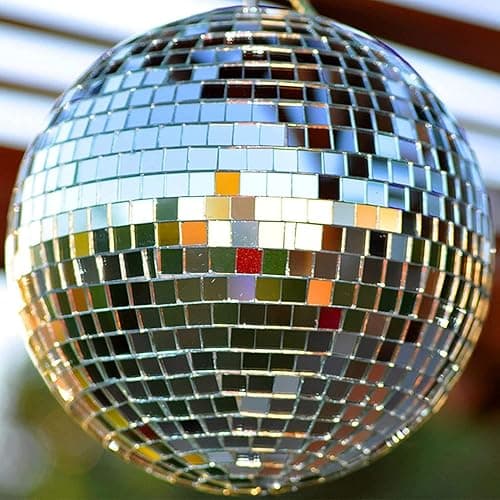 Mirror Disco Ball 8 Inch Hanging Disco Ball for Party Wedding Holiday Home Decoration, Silver thumbnail 8