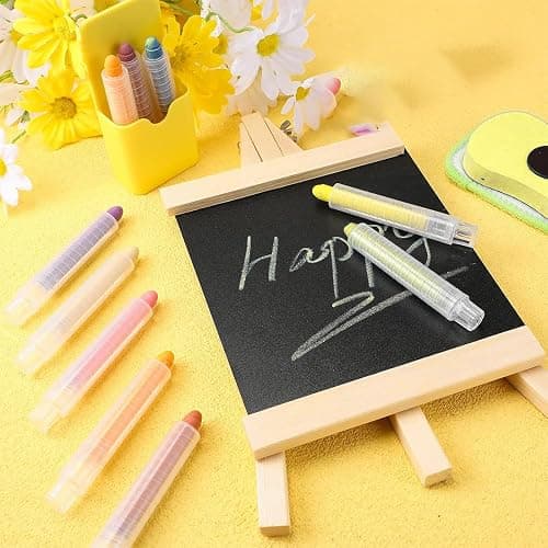12pcs Dustless Chalk for Kids Colored Chalkboard Chalk with Pen Holder Blackboard Eraser Sidewalk Chalk for Kids Dust Free Chalk Crayons for Children Students Teacher Drawing Writing thumbnail 2
