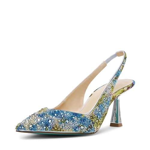 Betsey Johnson Womens SBCLARK Rhinestone Pointed Toe Pumps - Image 1