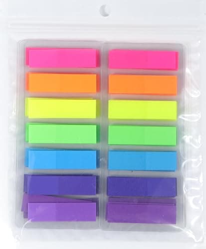 Qufiiry 1120 Pcs Sticky Tabs, Index Tabs, Book Tabs with 7 Color, Writable and Repositionable Page Markers Labels, File Tabs Flags for Reading Notes, Notebook, Books, Classify Files thumbnail 9