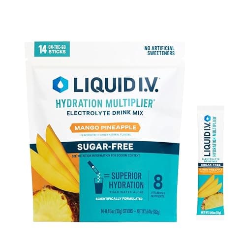 Liquid I.V.® Hydration Multiplier Sugar-Free - Mango Pineapple | Electrolyte Powder Drink Mix | 1 Pack (14 Servings) - Image 1